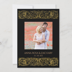 *~* AR6 Victoriaans QR FOTO RSVP  huwelijk Kaart