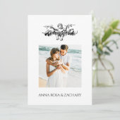 *~* AR6 Victoriaans QR FOTO RSVP Wedding Cherub Kaart (Staand voorkant)