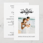 *~* AR6 Victoriaans QR FOTO RSVP Wedding Cherub Kaart (Voorkant / Achterkant)