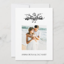 *~* AR6 Victoriaans QR FOTO RSVP Wedding Cherub