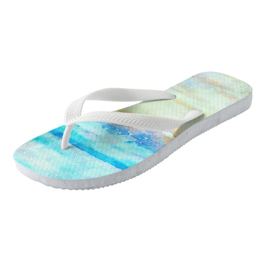 *~* AR7 Beach Zee Shore Waves Nautical Artsy Teenslippers (Schuin)