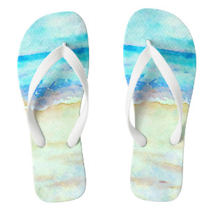 *~* AR7 Beach Zee Shore Waves Nautical Artsy Teenslippers