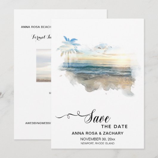 *~* AR7 Foto WEDDING BESPAAR DE DATUM Website QR Kaart (Voorkant / Achterkant)