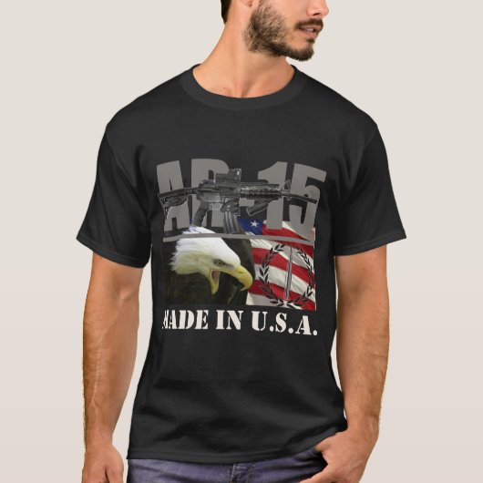 AR-15 Amerikaanse Shirt zwart (Voorkant)