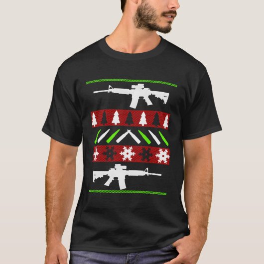 AR-15 geweer lelijk Pistool T-shirt (Voorkant)