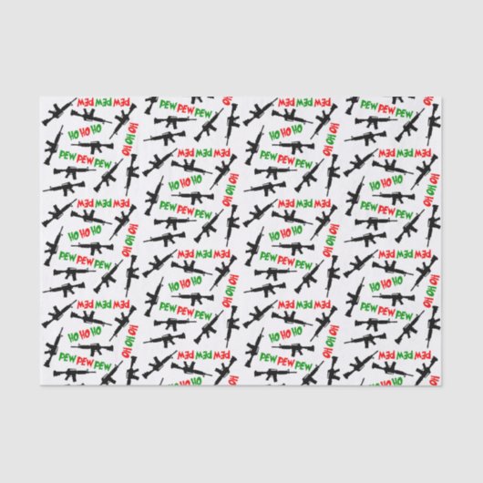 AR-15 kerstpapier HO HO PEW PEW PEW Tissuepapier (Voorkant)