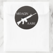 AR-15 Molon Labe Ronde Sticker (Tas)