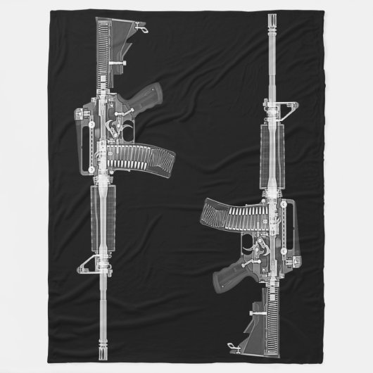 AR-15 Pistool Rifle vuurwapenwapen American Americ Fleece Deken (Voorkant)