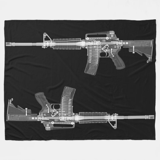 AR-15 Pistool Rifle vuurwapenwapen American Americ Fleece Deken (Voorkant (Horizontaal))