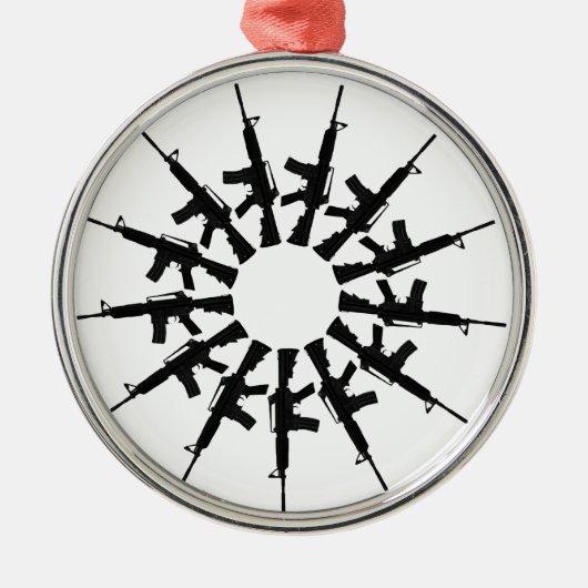 AR-15 Pistool Weapon Kaleidoscoop ontwerp Metalen Ornament (Voorkant)