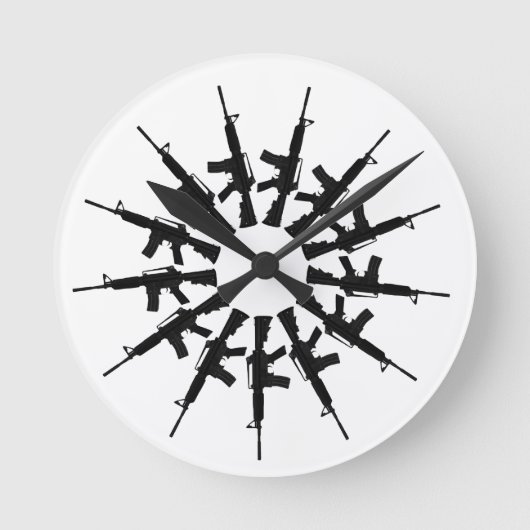 AR-15 Pistool Weapon Kaleidoscoop ontwerp Ronde Klok (Voorkant)