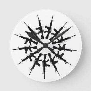 AR-15 Pistool Weapon Kaleidoscoop ontwerp Ronde Klok