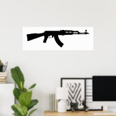 AR-15 Rifle Silhouette Poster (Thuiskantoor)