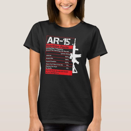 AR-15 Voedingsfeiten Pistool Geweer Grappig Pistoo T-shirt (Voorkant)
