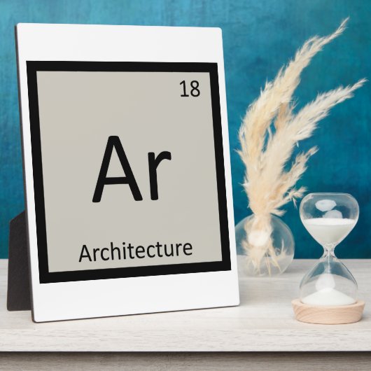 Ar - Architectuur Chemistry Periodic Table Symbol Fotoplaat (Zijkant)