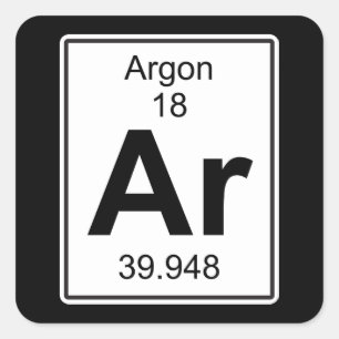 Ar - Argon Vierkante Sticker