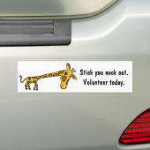 AR-Giraffe Cartoon Bumpersticker vrijwilliger (Op auto)