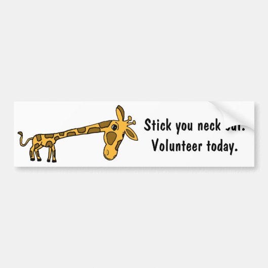 AR-Giraffe Cartoon Bumpersticker vrijwilliger (Voorkant)
