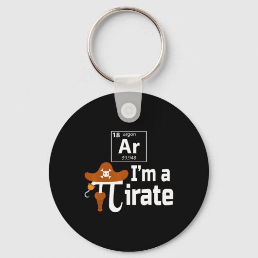 AR I'm A Pirate Funny Pi Pun Science 14 maart 3.14 Sleutelhanger (Voorkant)