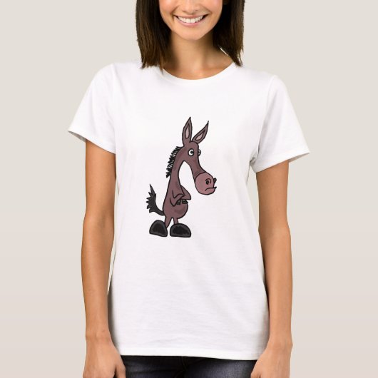 AR- Stubborn Mule of Donkey Cartoon T-shirt (Voorkant)