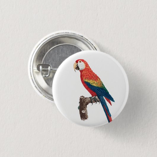 Ara Canga Parrot Ronde Button 3,2 Cm (Voorkant /achterkant)