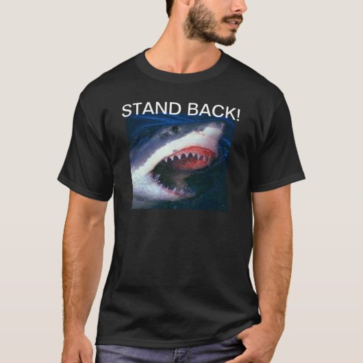 ARA MANNEN FUN T SHIRT - STAND BACK (HAAI) (Voorkant)