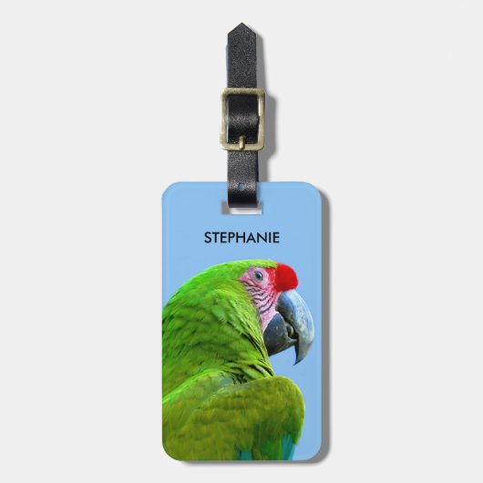 Ara Militaris Green Parrot Bagagelabel (Voorkant verticaal)