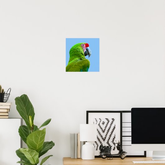 Ara Militaris Green Parrot Poster (Thuiskantoor)