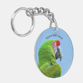 Ara Militaris Green Parrot Sleutelhanger (Voorkant Links)