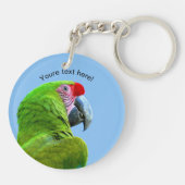 Ara Militaris Green Parrot Sleutelhanger (Achterkant)