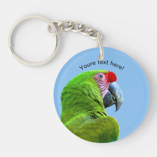 Ara Militaris Green Parrot Sleutelhanger (Voorkant)