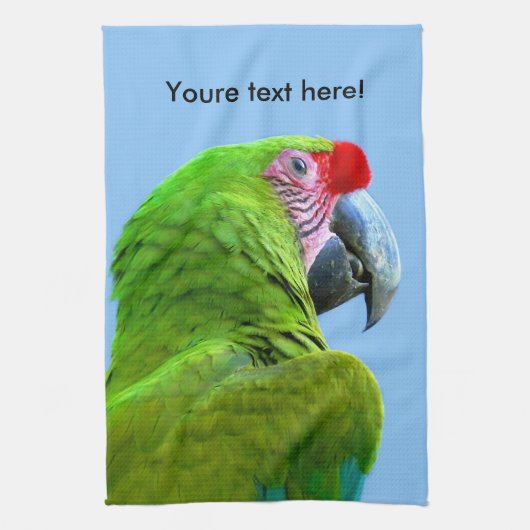Ara Militaris Green Parrot Theedoek (Verticaal)