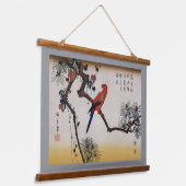 Ara op dennentak, Hiroshige Hangend Wandkleed (Gebogen)