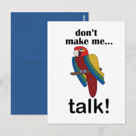Ara papegaai maak me niet aan het gekletsen citaat briefkaart