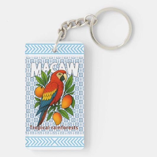 ara-papegaai sleutelhanger (achterkant)