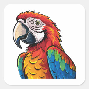 Ara papegaai vierkante sticker