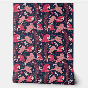 Ara papegaai Vogel Tropisch Patroon Behang