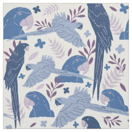 Ara Parrot Blue Roze Tropisch Patroon Stof