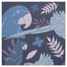 Ara Parrot Blue Roze Tropisch Patroon Stof
