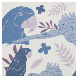 Ara Parrot Blue Roze Tropisch Patroon Stof