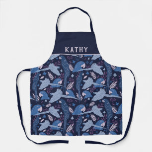 Ara Parrot Blue Tropical Leaf Pattern Name Schort