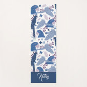 Ara Parrot Blue Tropical Pattern Monogram Yogamat (Voorkant)