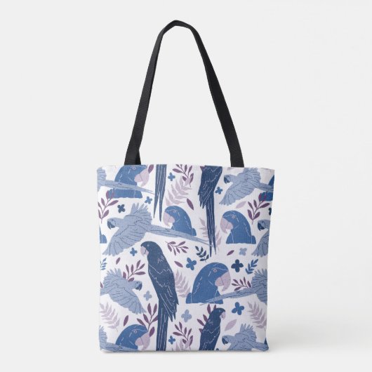 Ara Parrot Blue Tropical verlofpatroon Tote Bag (Achterkant)