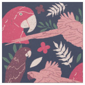 Ara Parrot Red Blue Tropical Patroon Stof (Close Up)