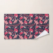 Ara Parrot Red Roze Tekening Tropisch Verlof Patro Bad Handdoek (Handdoek)