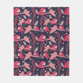 Ara Parrot Red Roze Tekening Tropisch Verlof Patro Fleece Deken (Voorkant)