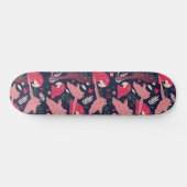 Ara Parrot Red Roze Tekening Tropisch Verlof Patro Persoonlijk Skateboard (Horizontaal)