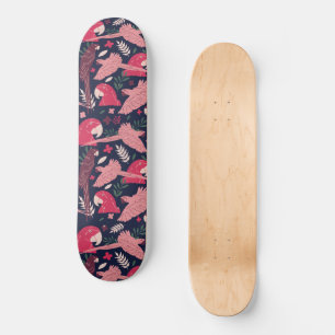 Ara Parrot Red Roze Tekening Tropisch Verlof Patro Persoonlijk Skateboard