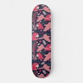 Ara Parrot Red Roze Tekening Tropisch Verlof Patro Persoonlijk Skateboard (Voorkant)