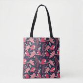 Ara Parrot Red Roze Tekening Tropisch Verlof Patro Tote Bag (Voorkant)
